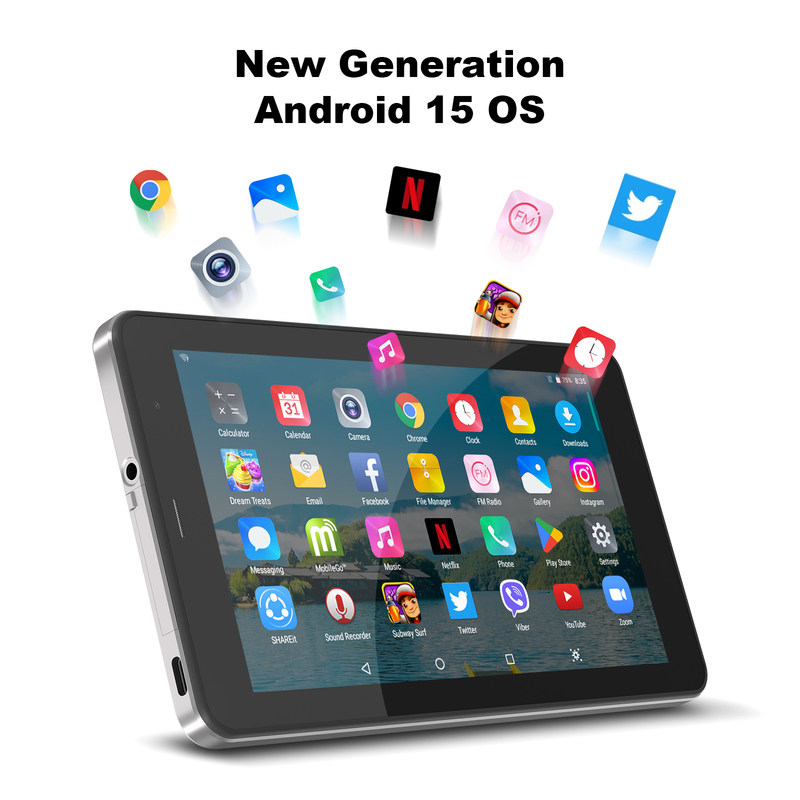 Tablet C idea de 7 polegadas com Wi-Fi, capa, 8+256GB de armazenamento, processador Quad Core, tela IPS touchscreen 600x1024 CM516 prata