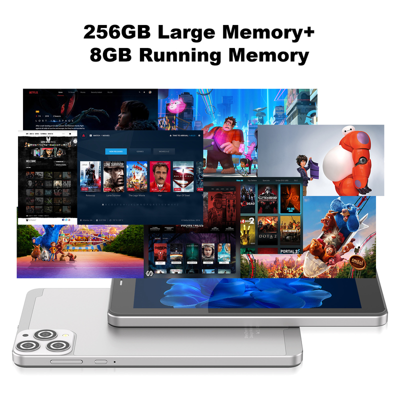 Tablet C idea de 7 polegadas com Wi-Fi, capa, 8+256GB de armazenamento, processador Quad Core, tela IPS touchscreen 600x1024 CM516 prata