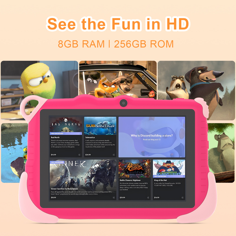 C Idea 7 polegadas Android 15 Educational Smart Tablet Para Estudantes CM78 rosa