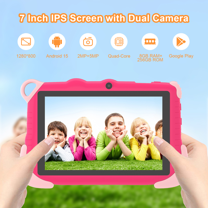 C Idea 7 polegadas Android 15 Educational Smart Tablet Para Estudantes CM78 rosa