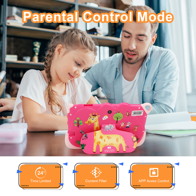 C Idea 7 polegadas Android 15 Educational Smart Tablet Para Estudantes CM78 rosa