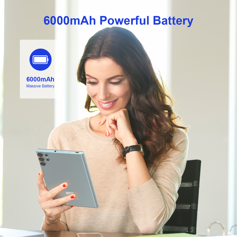 C ideia Tablet Wifi de 7 polegadas com caixa 8+256GB Armazenamento Quad Core Processador 600x1024 IPS Touchscreen CM524 azul