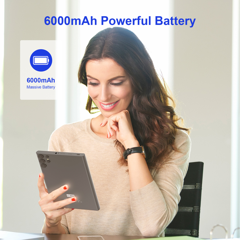 Tablet C idea de 7 polegadas com Wi-Fi e capa, 8+256GB de armazenamento, processador Quad Core, tela IPS touchscreen 600x1024 CM524 cinza