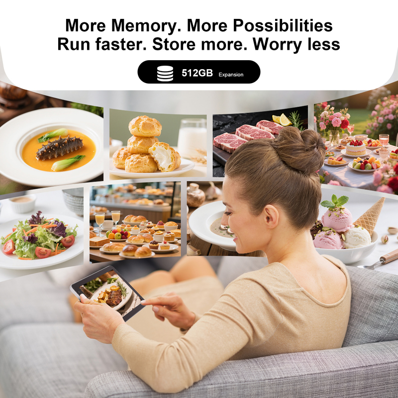 Tablet C idea de 7 polegadas com Wi-Fi, capa, armazenamento de 8+256GB, processador Quad Core, tela IPS touchscreen 600x1024 CM528 branco