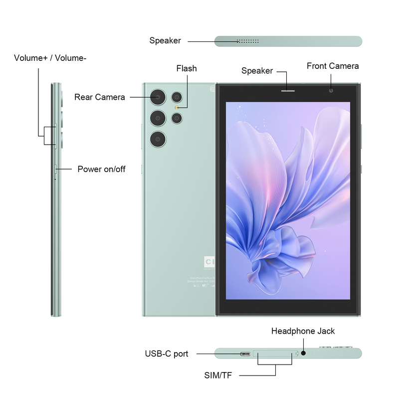 C ideia Tablet Wifi de 8 polegadas com 8+512GB de armazenamento Quad Core Processador 800x1280 IPS Touchscreen verde CM824