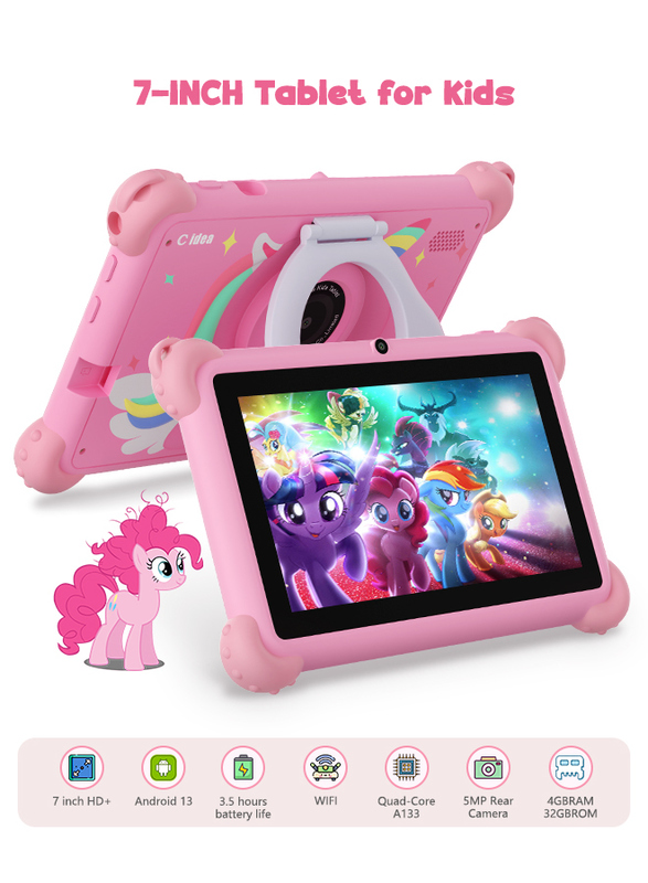 Tablet Inteligente Educacional Android 14 de 7 Polegadas C Idea Para Estudantes CM88 rosa