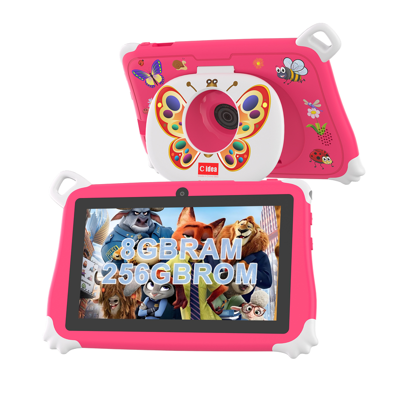 C Idea Android 15 Kids Tablet 8+256GB Educational Tablet Kidspad com APP amigável CM86 rosa