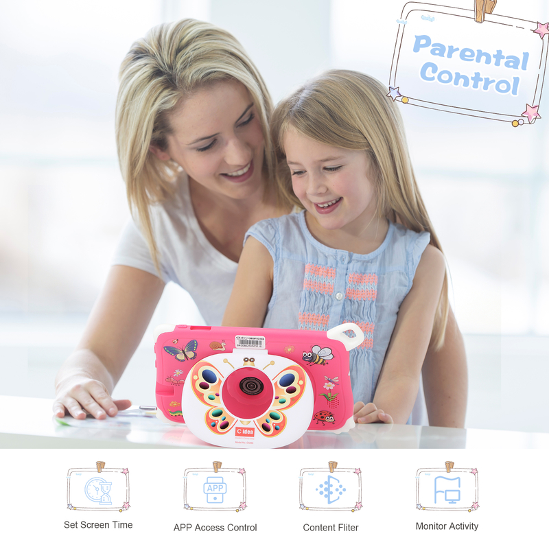 C Idea Android 15 Kids Tablet 8+256GB Educational Tablet Kidspad com APP amigável CM86 rosa