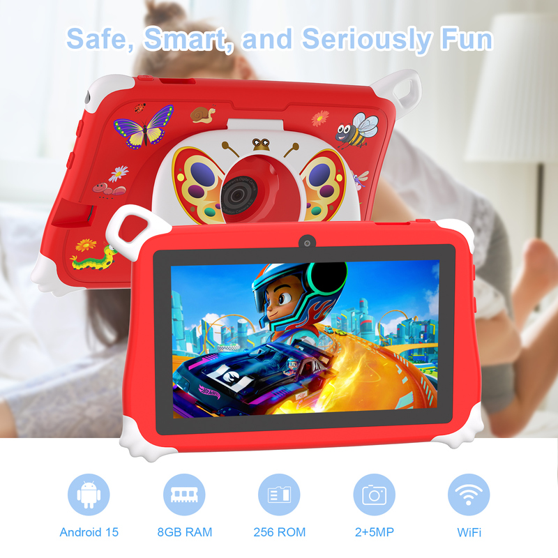 Tablet Infantil C Idea Android 15 8+256GB Educacional Kidspad com APP Amigável CM86 vermelho