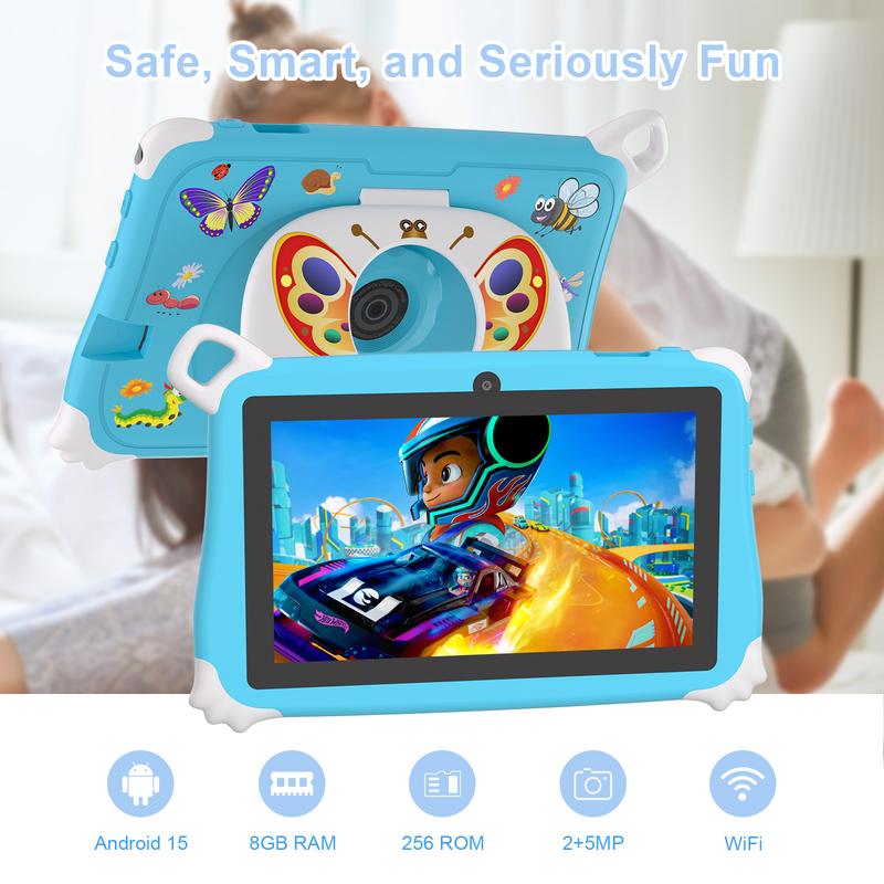 C Idea Android 15 Kids Tablet 8+256GB Educational Tablet Kidspad com APP amigável CM86 azul