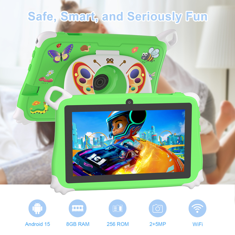 C Idea Android 15 Kids Tablet 8+256GB Educational Tablet Kidspad com Friendly APP CM86 verde