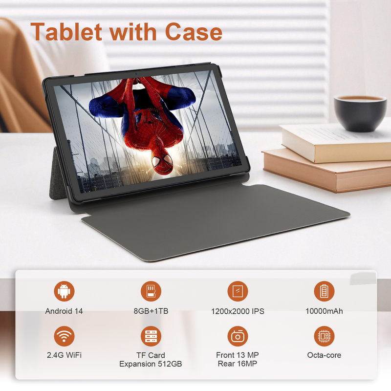 C idea 10.36 inch Android 15 Tablet 8GB RAM 1TB ROM Model CM10016 PLUS BLACK