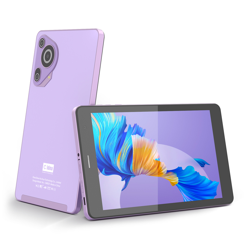 C idea Youth Purple 8 Inch Tablet Android 15 com slot de cartão tf, WiFi, 8GB + 512GB, 800*1280 IPS incell CM828