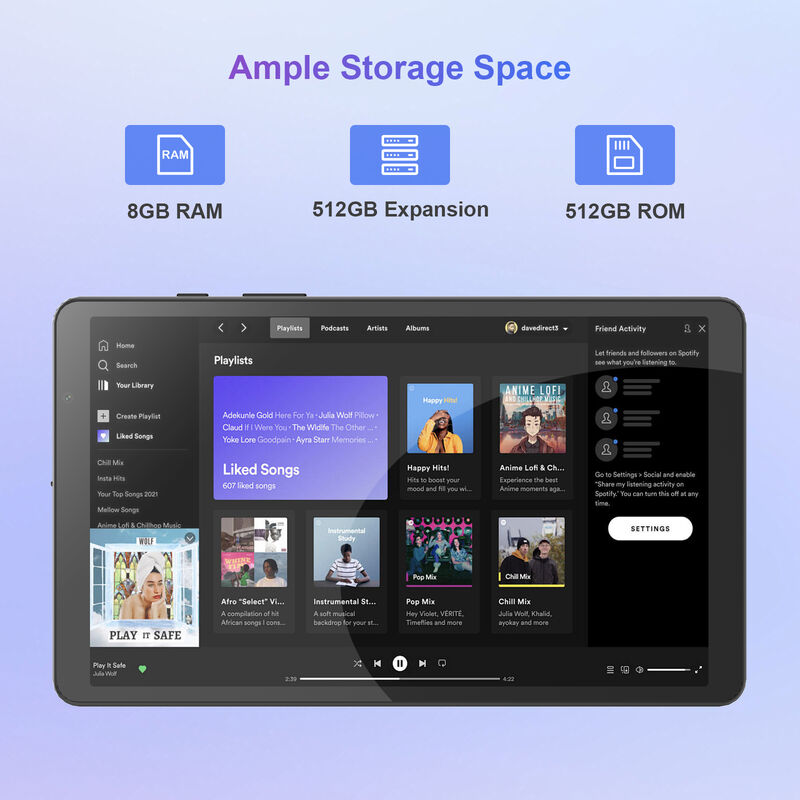 C ideia 8 polegadas Smart Tablet PC Com teclado 8GB RAM + 512 ROM 800 * 1340 IPS incell Touchscreen Display cinza CM866