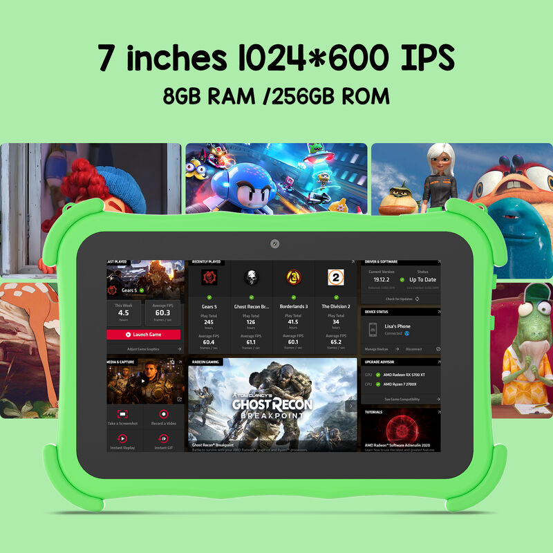 Tablet C idea Youth de 7 polegadas Android 16 com slot para cartão tf, WiFi, 8GB + 256GB, 1024*600 CM89