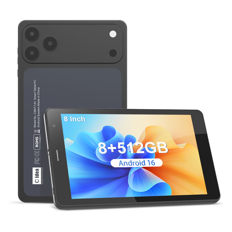 Tablet Wifi C idea de 7 polegadas com capa, 8+256GB de armazenamento, processador Quad Core, tela sensível ao toque IPS de 600x1024 CM517 air