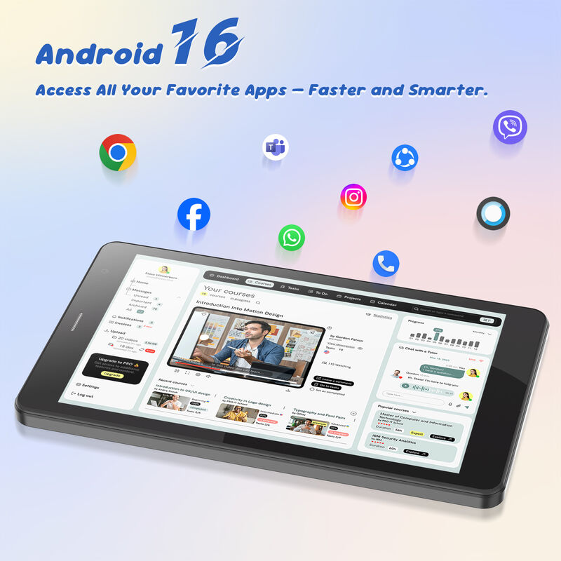 Tablet Wifi C idea de 7 polegadas com capa, 8+256GB de armazenamento, processador Quad Core, tela sensível ao toque IPS de 600x1024 CM517 air