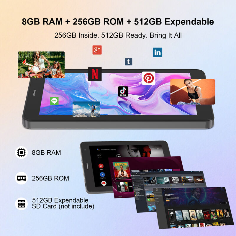 C idea 7 Polegadas Android Smart Tablets 8+256GB 8*CortexTm-A53 WiFi Tablet Tela HD Touch CM517 air