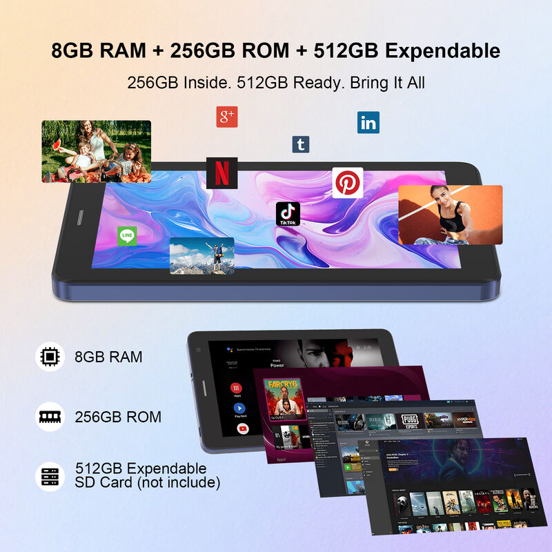 C idea 7 Polegadas Android Smart Tablets 8+256GB 8*CortexTm-A53 WiFi Tablet Tela HD Touch CM517 air