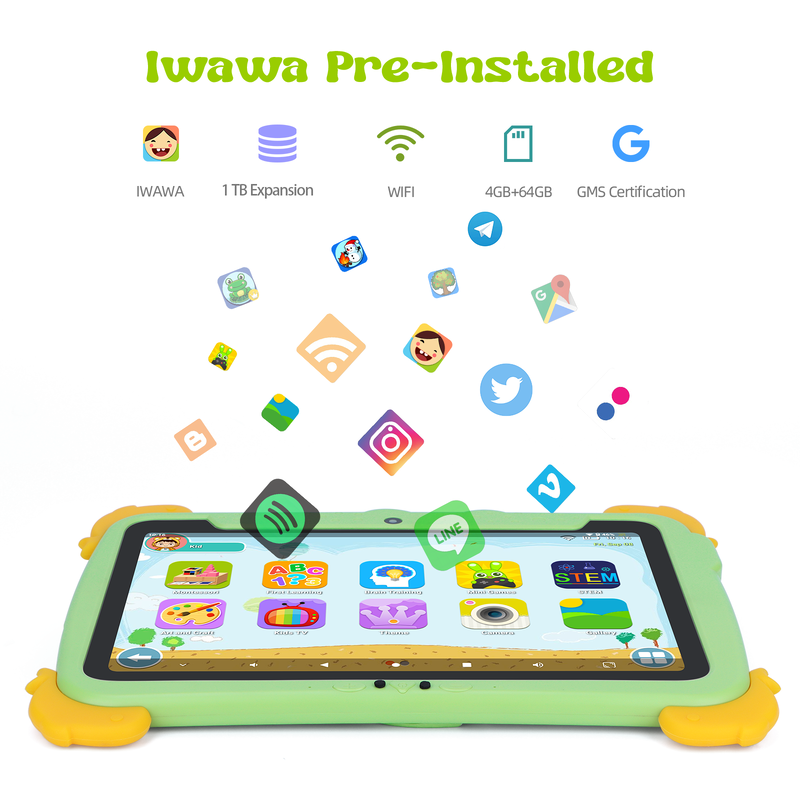 Tablet Android de 10,1 polegadas C Idea 4GB RAM 64GB ROM Kidspad P1100