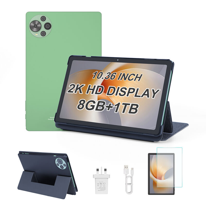 C Idea Factory 10.36 polegadas Tablet 8GB RAM + 1TB ROM Dual Camera Android 14 Tablet Com Cartão SIM para Adultos CM10500 Plus (verde)