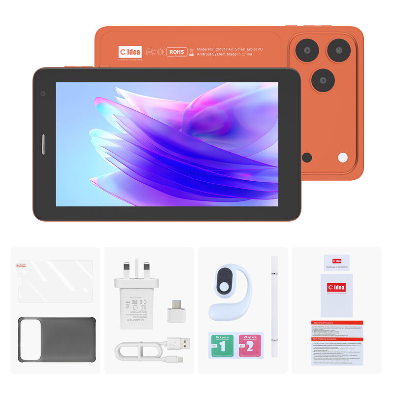 C Idea CM517 Air Tablet PC de 7 polegadas Android 16 Qualcomm Processador Ecrã HD Capacitivo Com Cobertura Protetora