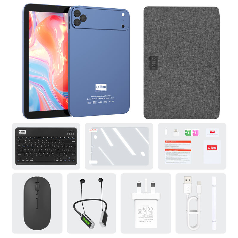 C Idea ODM/OEM 10.1 polegadas Android 16 Business Tablet PC 8GB RAM 1TB Armazenamento Wi-Fi FHD Touch Screen (CM10017 Air-Blue)