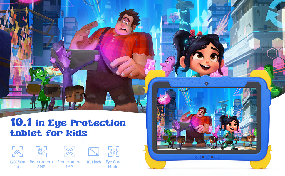 C ideia 10,1 polegadas Kids Tablet PC Com Caso Proteção para Olhos ips HD Screen Pre-Instalar IWAWA P1150